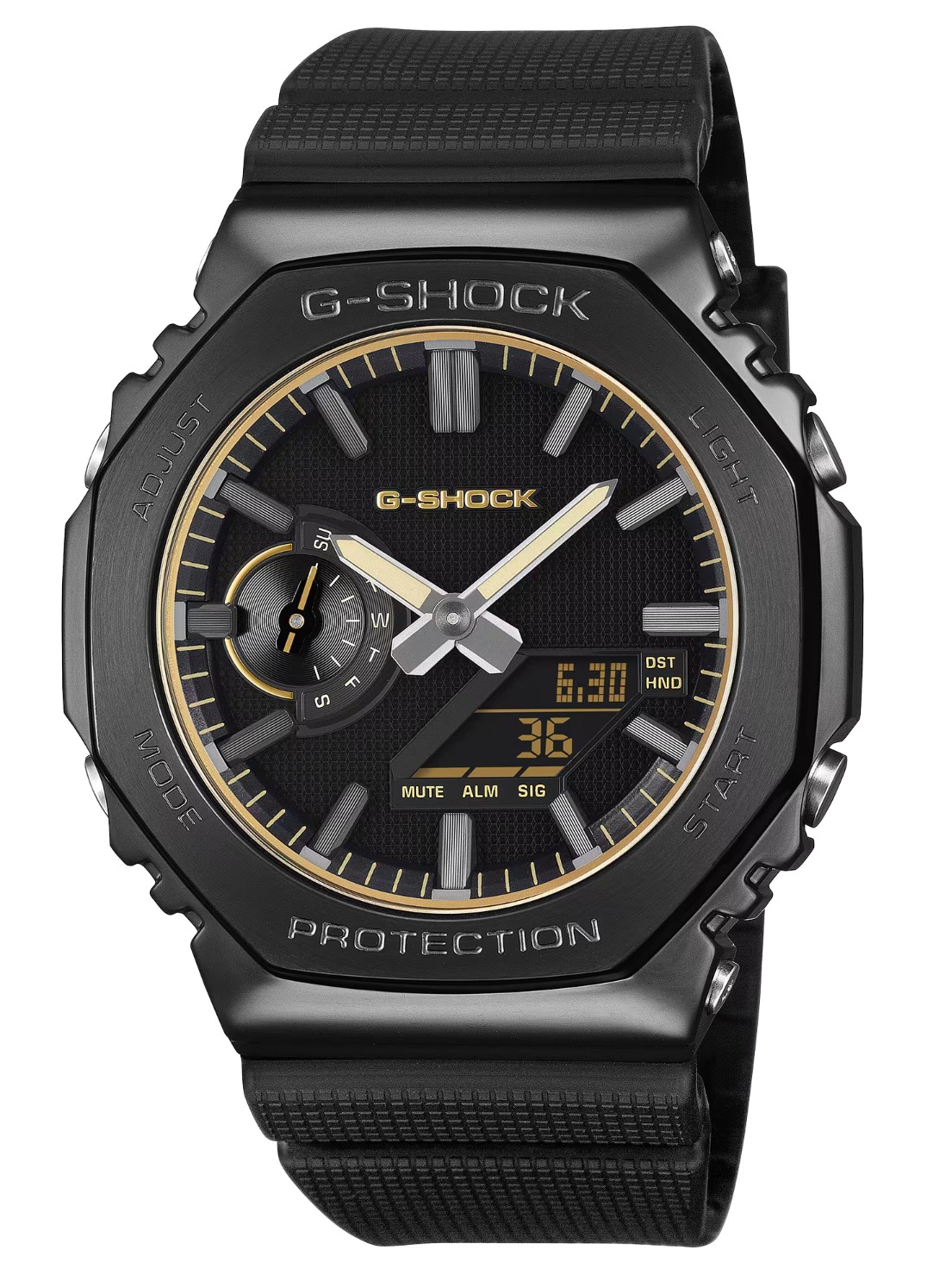 Casio G-Shock GM2100LXB-1A9 Black Ion-Plated Stainless Steel Bezel Black Watch