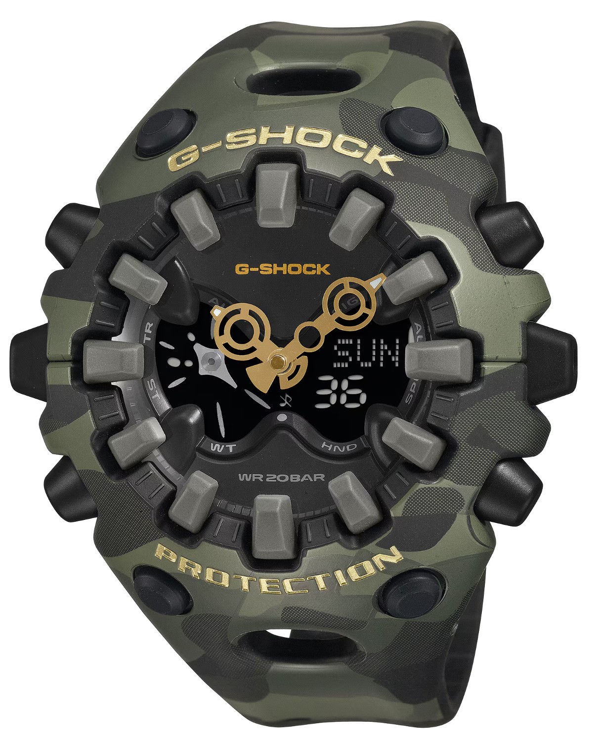 Casio G-Shock GAV01CMG-3A G-Shock Toughness Camouflage Green and Gold Watch