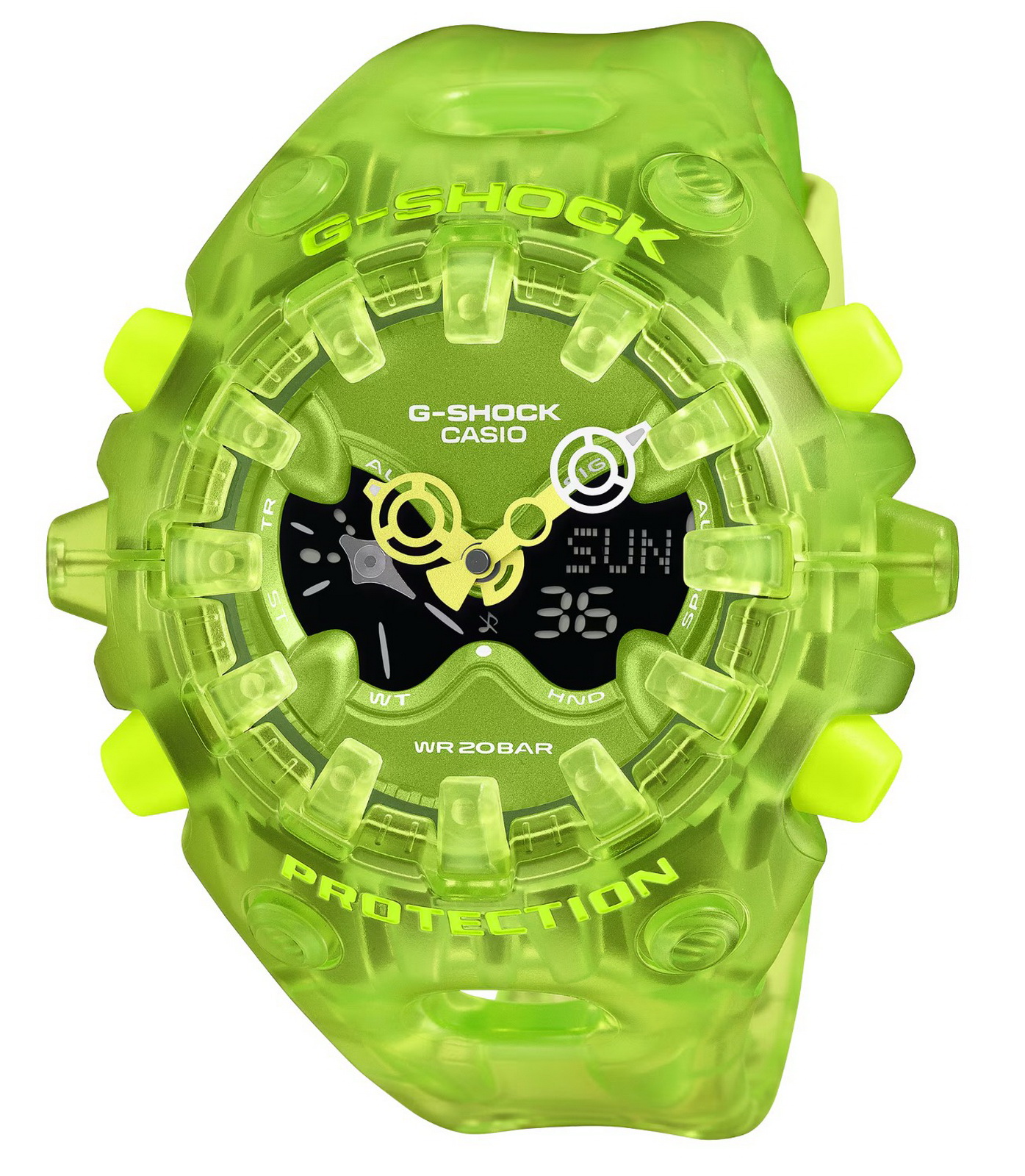 Casio G-Shock GAV01SKE-3A G-Shock Toughness Translucent Lime Green Watch