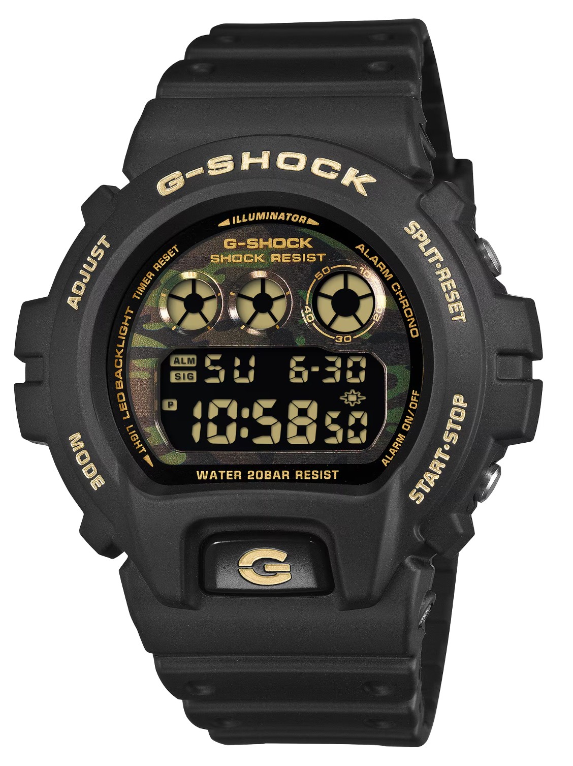 Casio G-Shock DW6900CF-1 Camouflage Dial Black Band Digital Watch