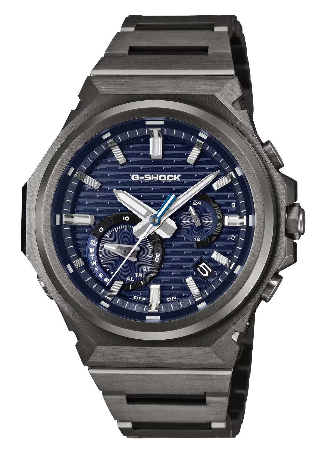 Casio G-Shock GSTB1000BD-2A G-STEEL Solar Black Stainless Steel Blue Dial Watch