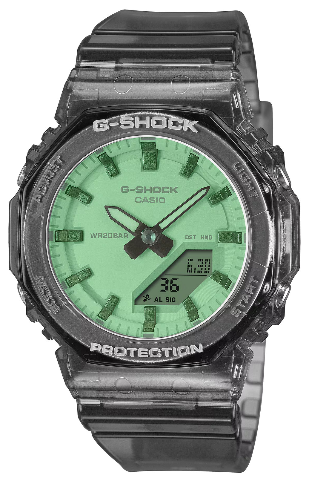 Casio G-Shock GMAP2100SR-1A Skeleton Black Green Dial Analog Digital Watch