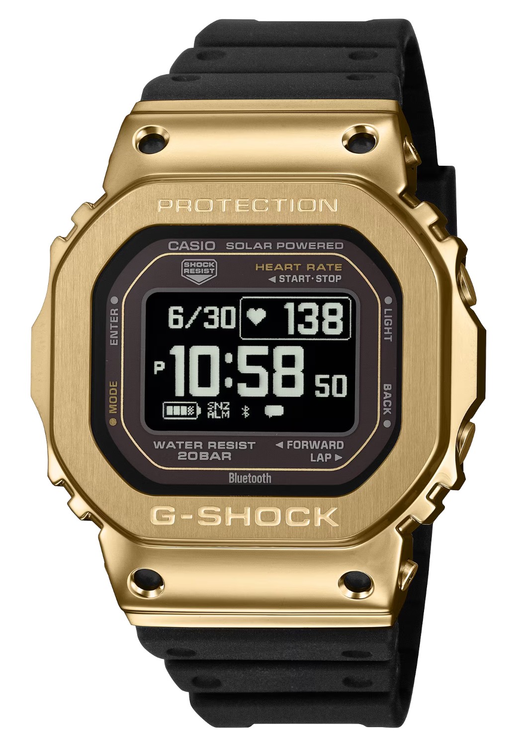 Casio G-Shock GMH5600-9 Heart Rate and Step Counter Gold Stainless Steel Bezel