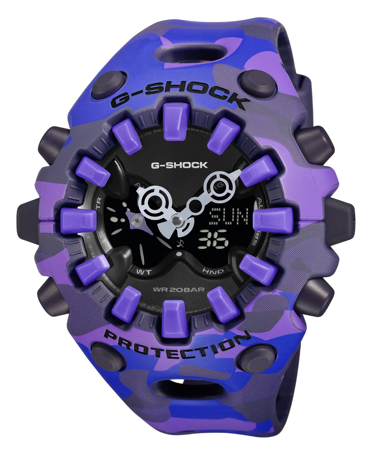 Casio G-Shock GAV01CMG-6A G-Shock Toughness Camouflage Purple Black Dial Watch