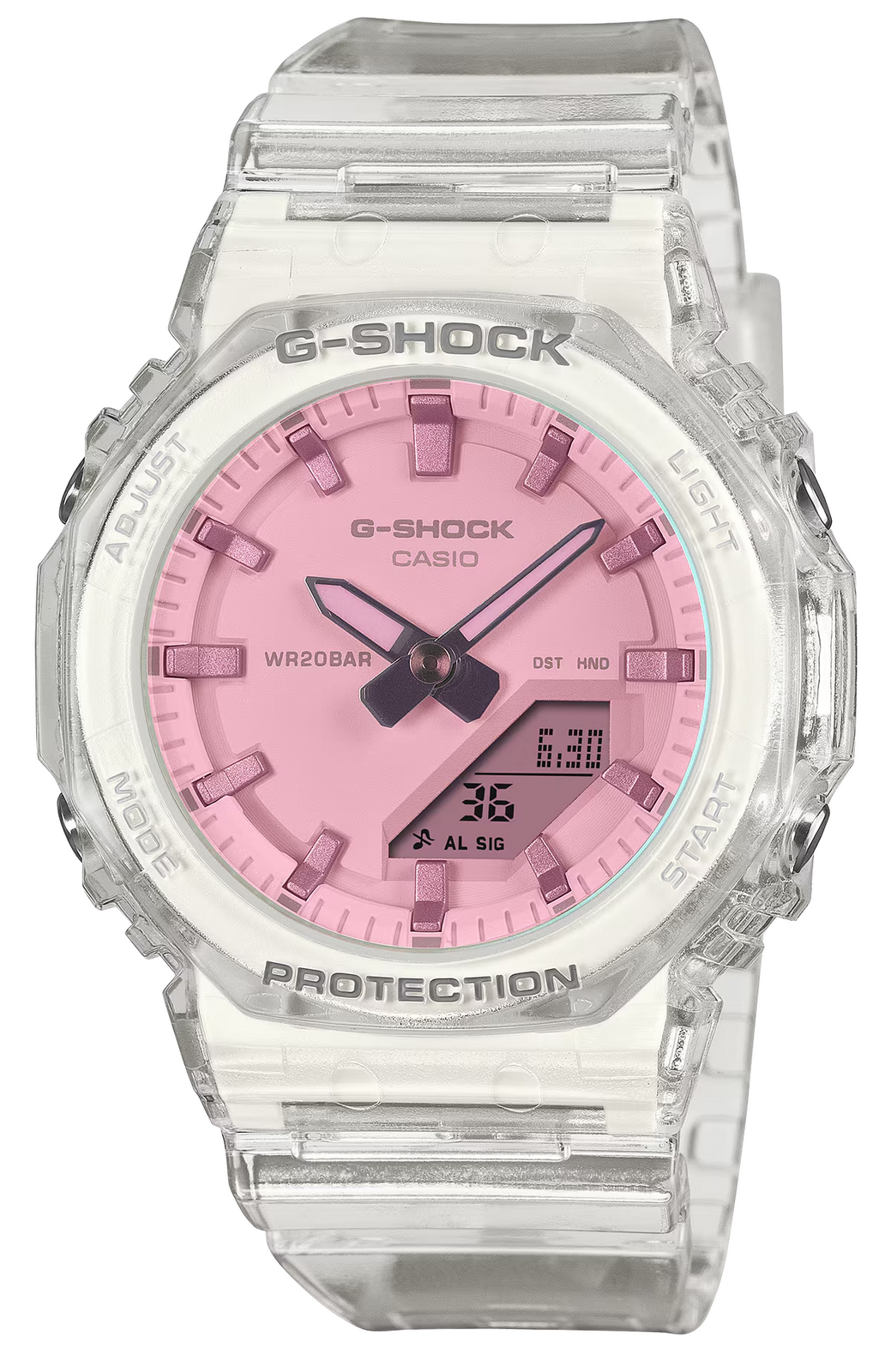 Casio G-Shock GMAP2100SR-7A Skeleton Clear Pink Dial Analog Digital Watch