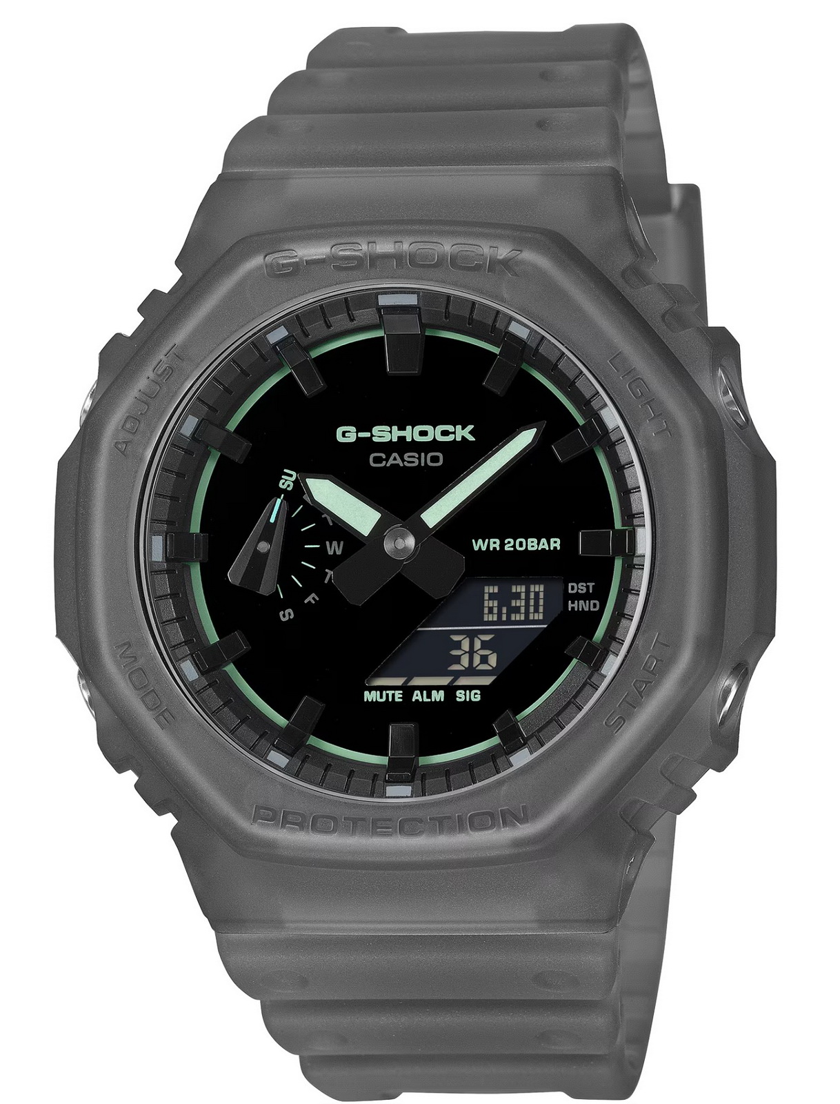 Casio G-Shock GA2100K-1A Smoky Light Analog Digital Blackish Gray Watch