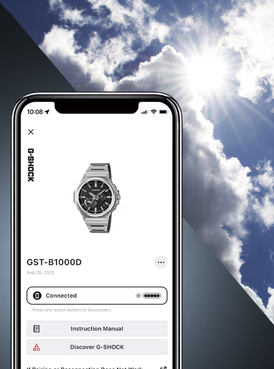 Casio G-Shock GSTB1000-2A G-STEEL Solar Powered Bluetooth Connected Blue Watch - Image 7